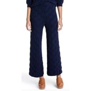 Rachel Comey Medium Navy Blue High-Rise Wide Leg Knit Sweater Palazzo Pants  NWT